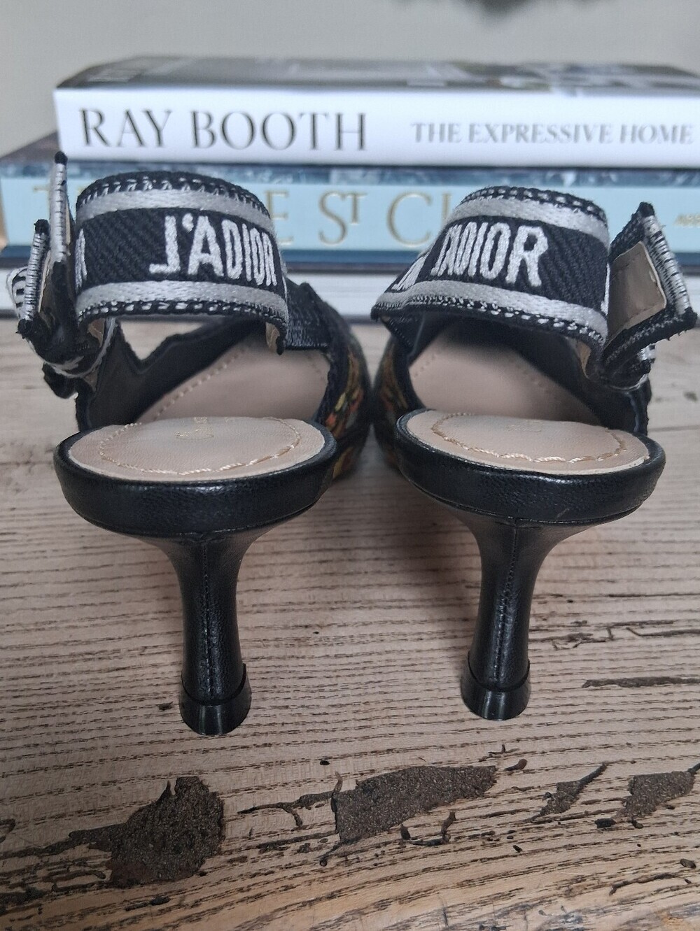 Christian Dior Ribbon Petites Fleurs Embroidered J'Adior Slingback Pumps Size 35 - Picture 8 of 13